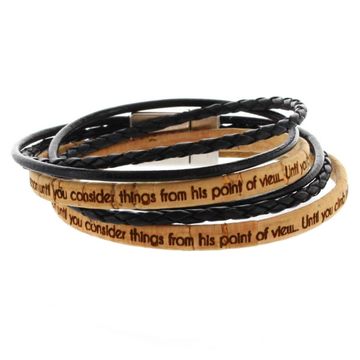 Bracelet liège noir multi-tours personnalisé - 2024