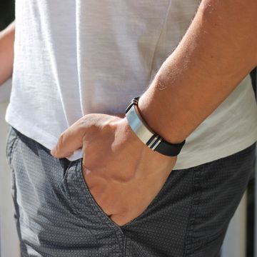 Bracelet caoutchouc noir personnalisé - 1741