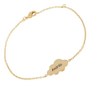 Gourmette nuage plaqué or personnalisée - 2430