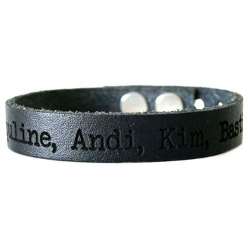 Bracelet cuir noir personnalisé - 1993