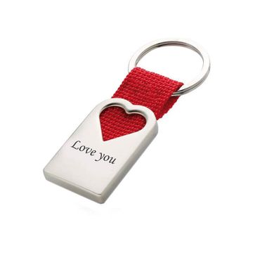 Porte-clé cœur acier personnalisé - 2149