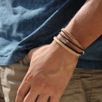 Bracelet liège noir multi-tours personnalisé - 2026
