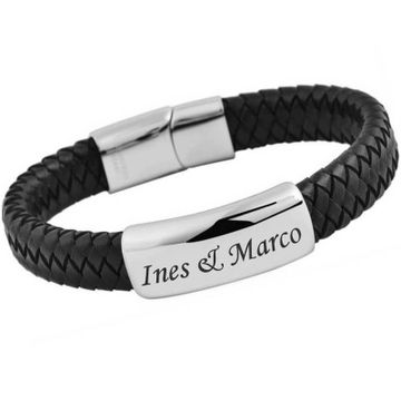 Bracelet cuir noir personnalisé -1948