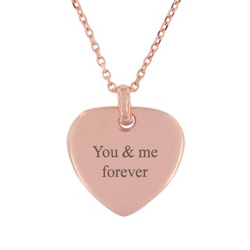 Pendentif coeur plaqué or rose personnalisé - 2355