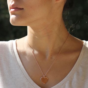 Pendentif coeur plaqué or rose personnalisé - 2355