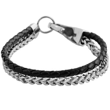 Bracelet cuir noir personnalisé - 1938
