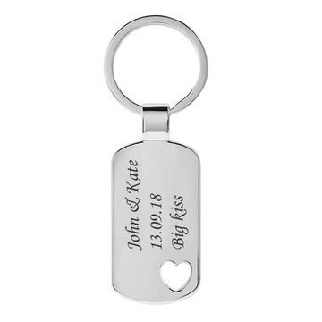 Porte-clé dogtag acier personnalisé - 2151