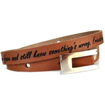 Bracelet cuir camel multi-tours personnalisé - 1964