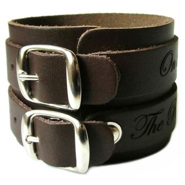 Bracelet cuir marron personnalisé - 1974