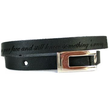 Bracelet cuir noir multi-tours personnalisé - 1222
