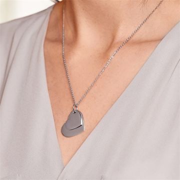Pendentif coeur acier personnalisé - 1060